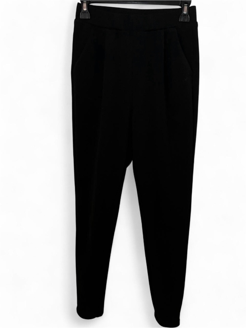 SHEIN Black Tailored Ponte Knit Tapered Pants